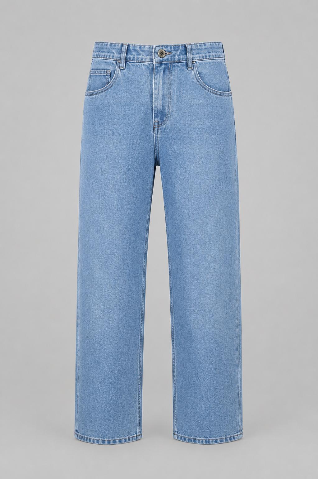 Men's Light Blue Relaxed Fit Denim Jeans